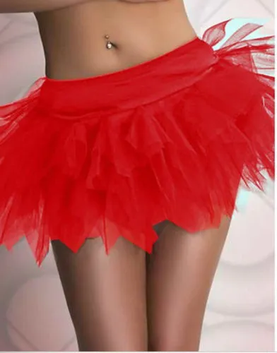 Sexy Corset Petticoat Uniform Irregular Skirt - Red