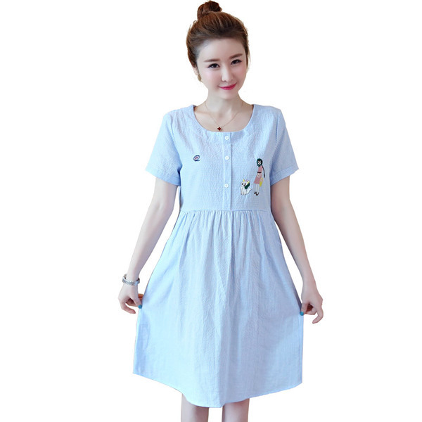 Summer Fashion Cotton and Linen Maternity Dress