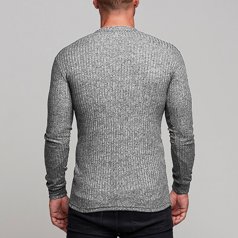Casual Men's Slim Knit Long Sleeve T-shirt