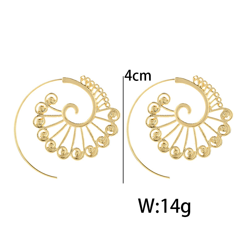 Personalized Circle Spiral Peacock Ear Jewelry