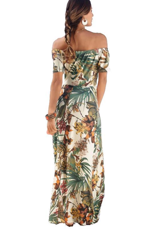 Summer Sexy Street Women's Dress With Wrapped Chest And One-Neck Print