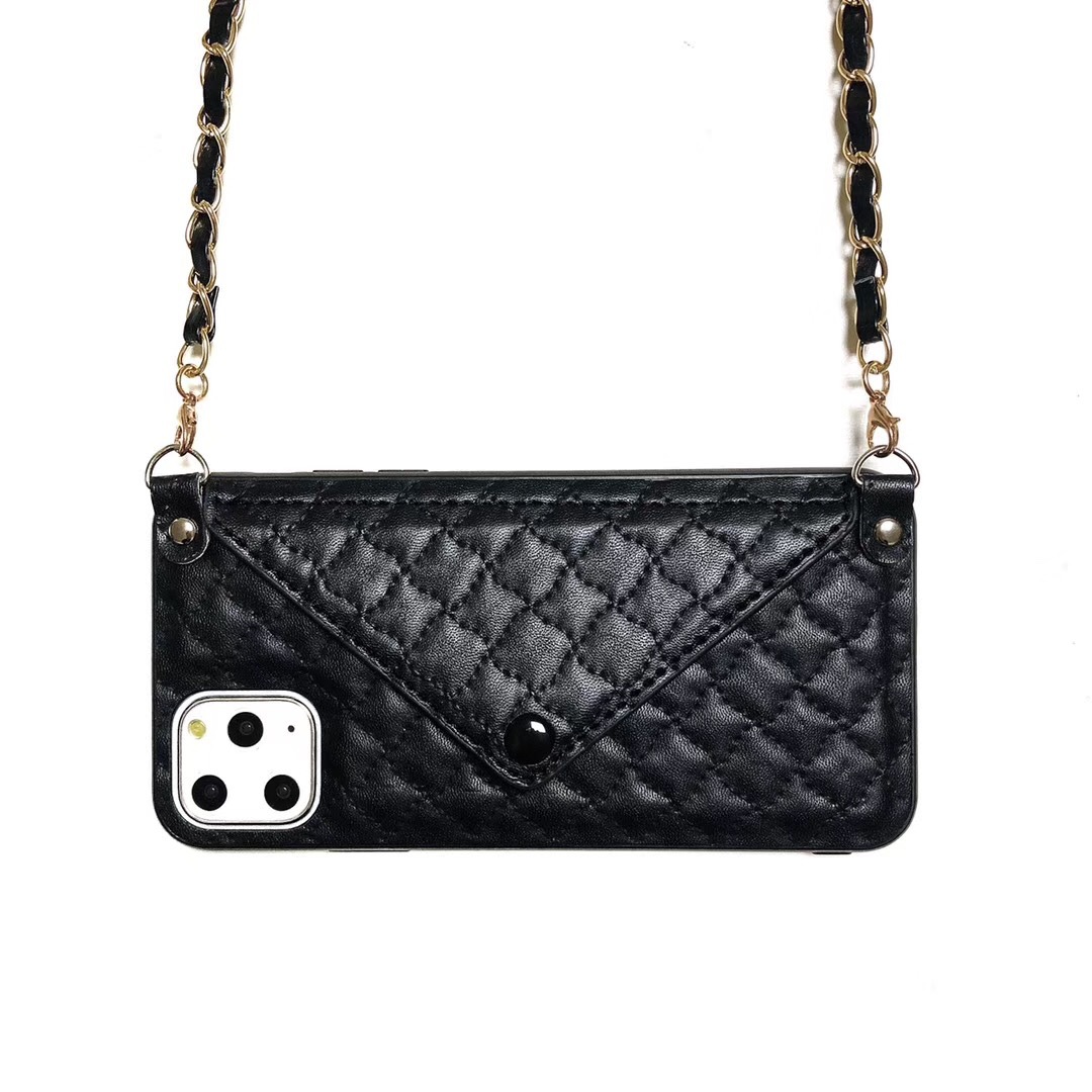 Xiaoxiangfeng Diagonal Leather Card Phone Case With Chain Protection Cover - Image 3