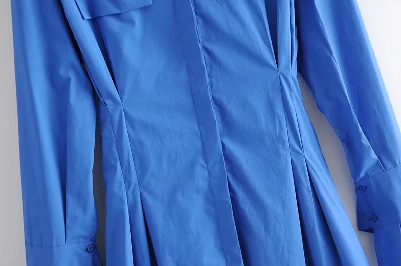 Women's Waist Dress Long Sleeve High Waist Shirt Skirt