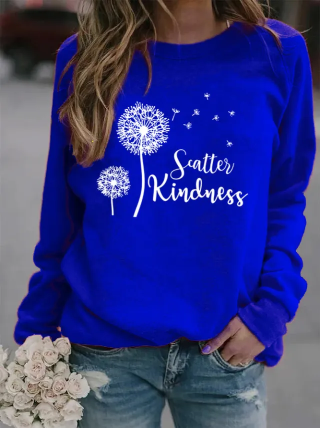 Animal European And American Print Crew Neck Sweater Blue - Shop at LoveMi