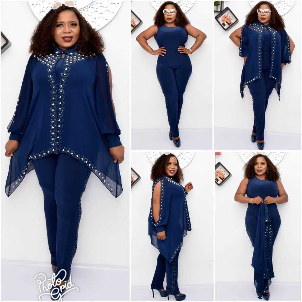 Fashion Leisure Suit Chiffon Three Piece Set With Hot Drill And Bubble Bead