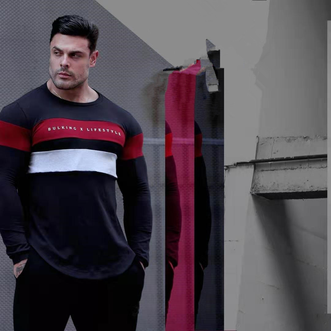 Muscle Brothers Sports T-shirt Men's Long-sleeved Fitness Top Bottoming Shirt