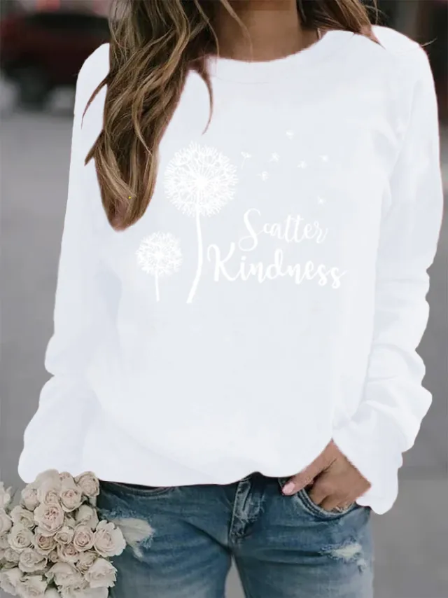 Animal European And American Print Crew Neck Sweater White - Shop at LoveMi
