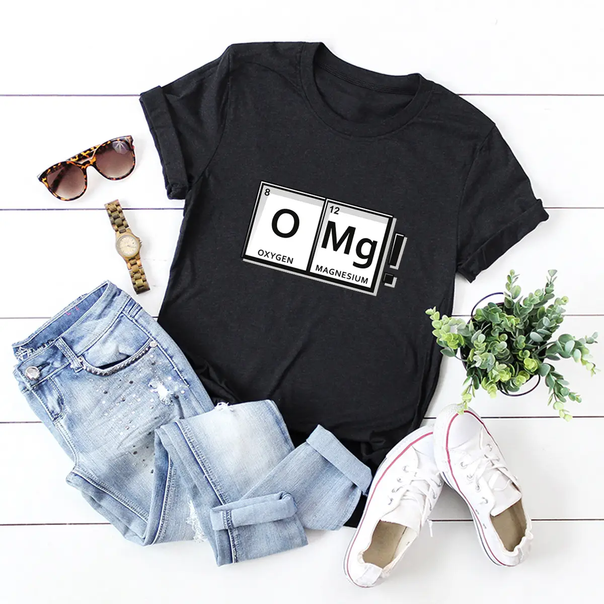 Cotton Wacky Humor Letter Large Size Short Sleeve T-Shirt