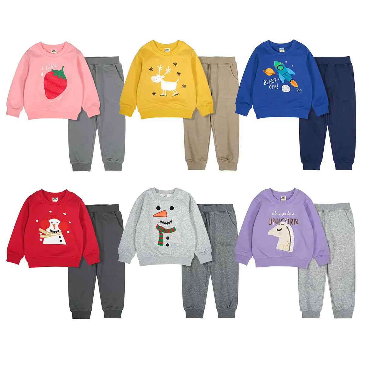 Children's Long Sleeve Embroidery Two-piece Set