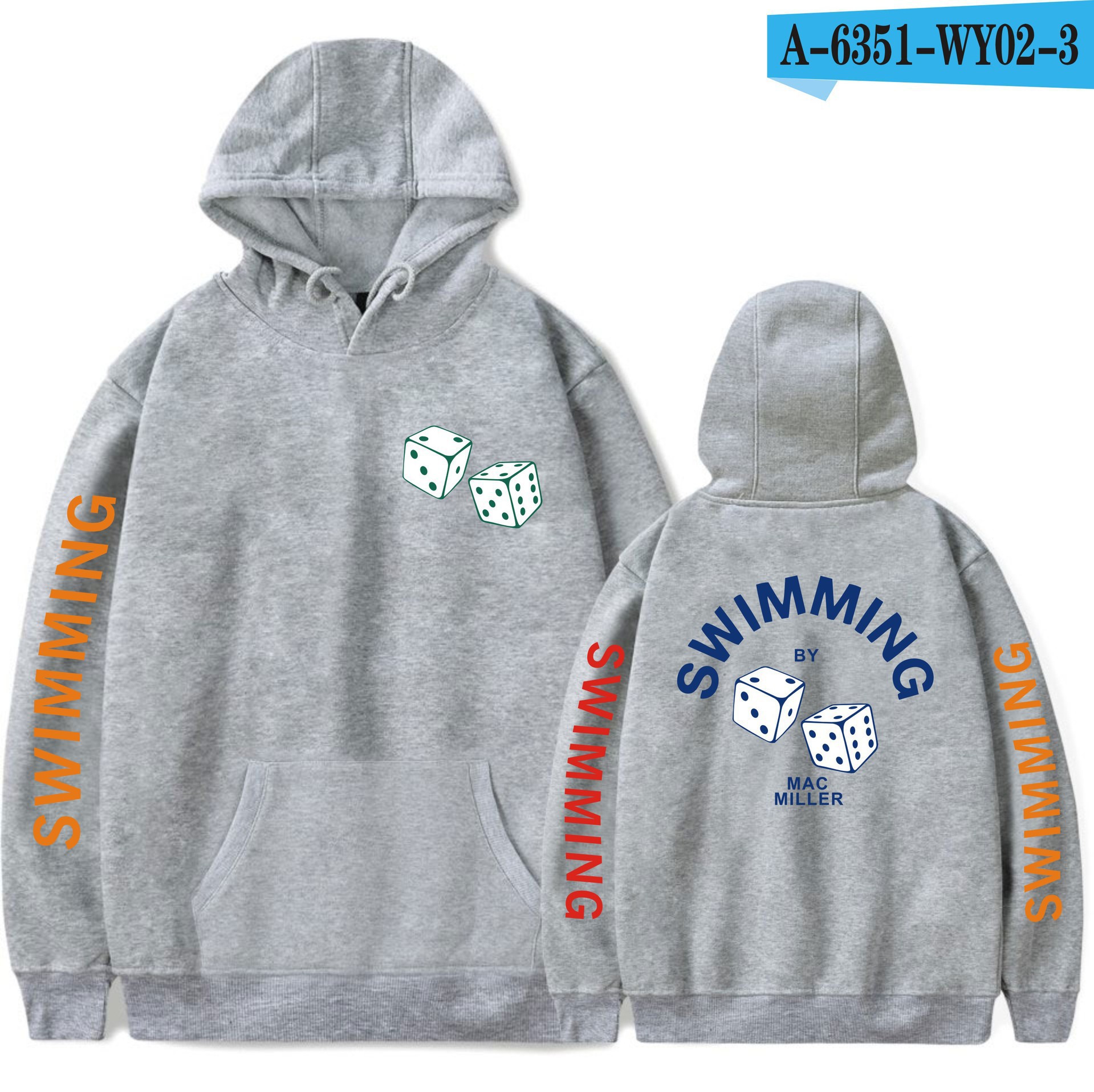Men's And Women's Hooded Sweatshirt With Dice Print