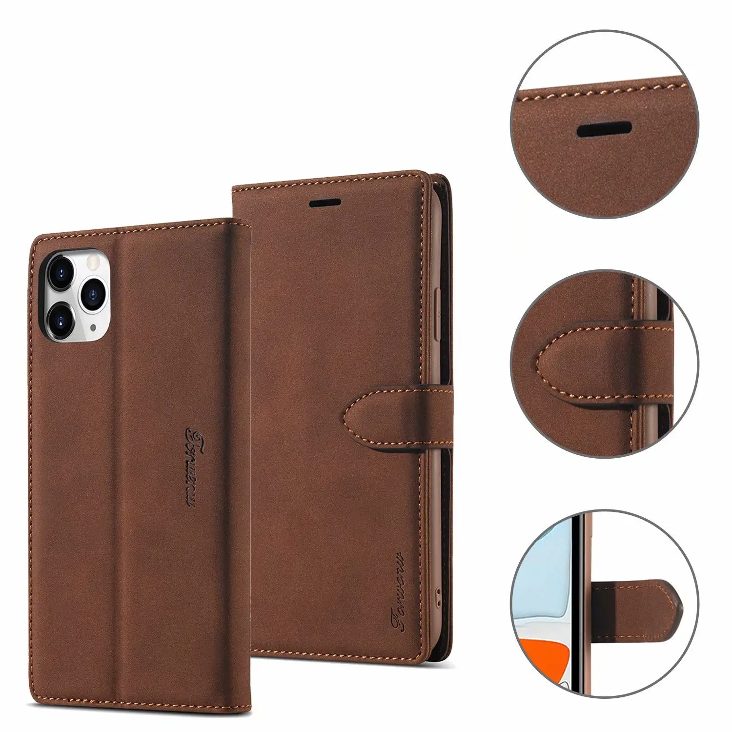 Frosted Flip Cover Magnetic Buckle Card Cover Mobile Phone Case
