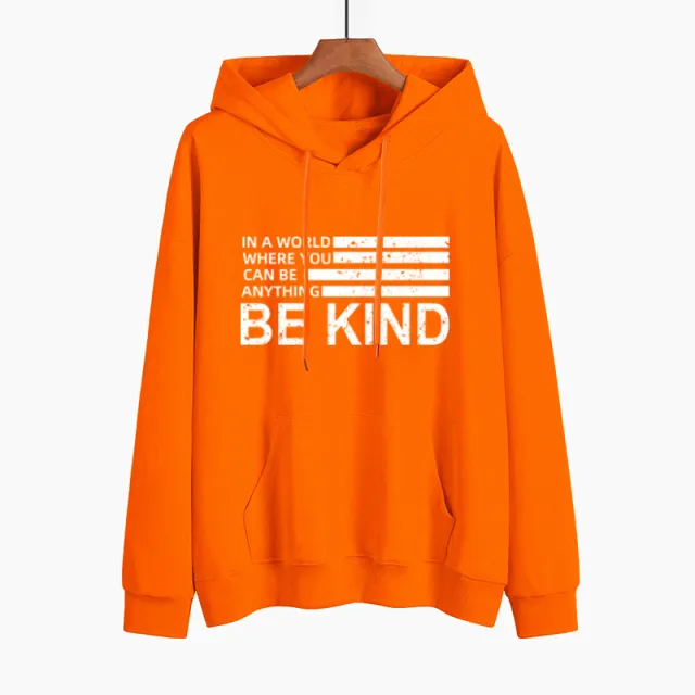 Women's Hooded Plus Fleece Sweater Orange - Shop at LoveMi