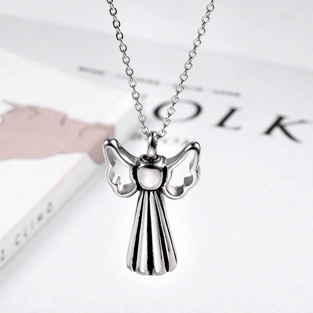 Hollow Perfume Bottle Pendant Titanium Steel Necklace