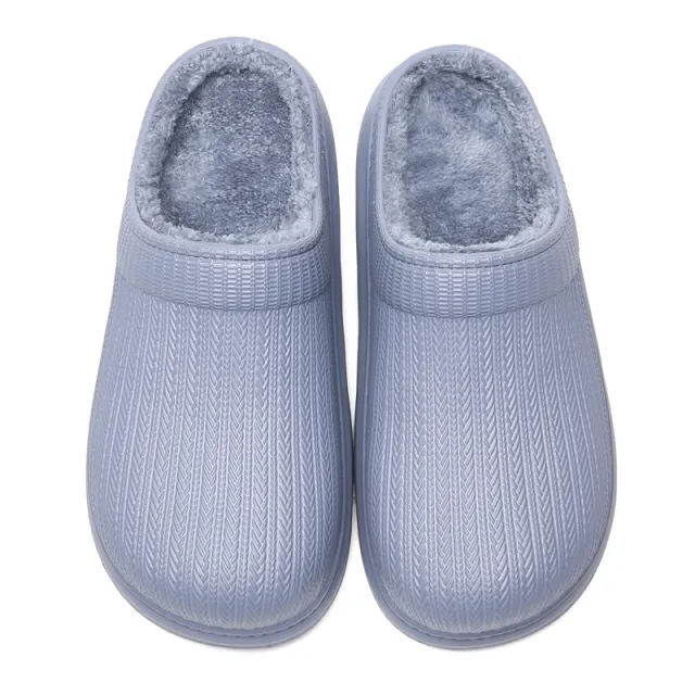 Soft Velvet Cute Thick Indoor Casual Home Cotton Slippers Blue - Shop at LoveMi