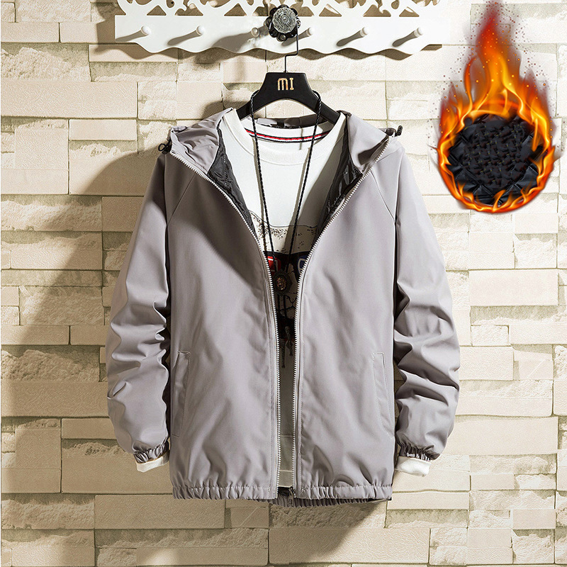 Hooded Jacket Men's Casual Jacket Plus Cotton Padded Coat