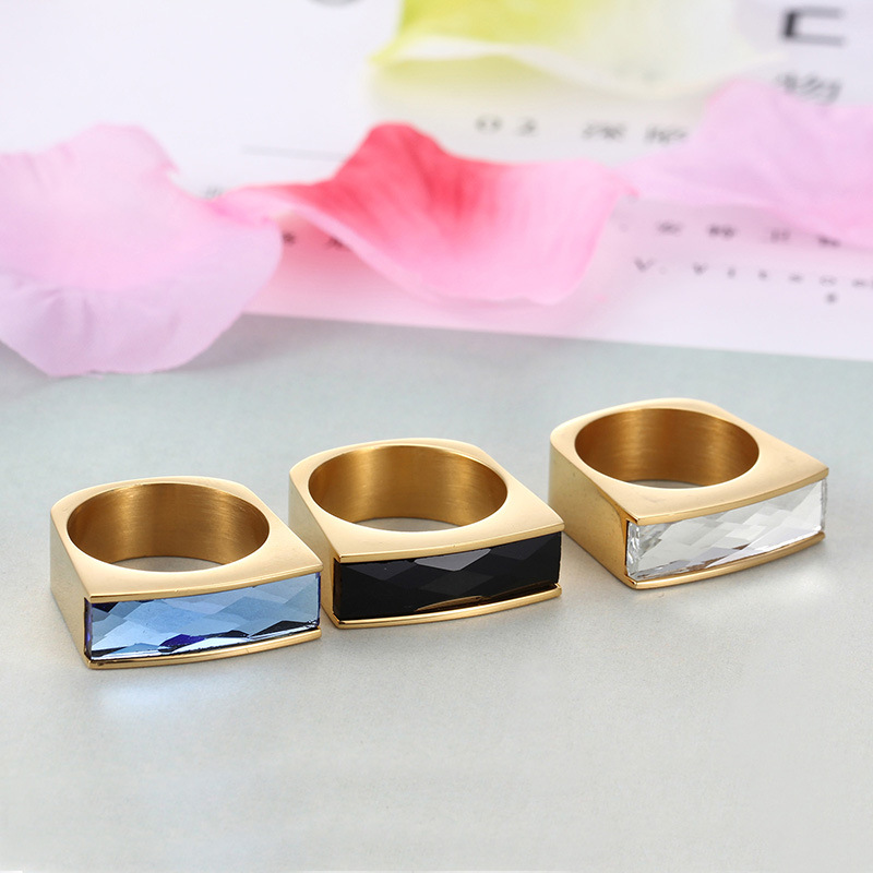European and American Stainless Steel Gold Ring