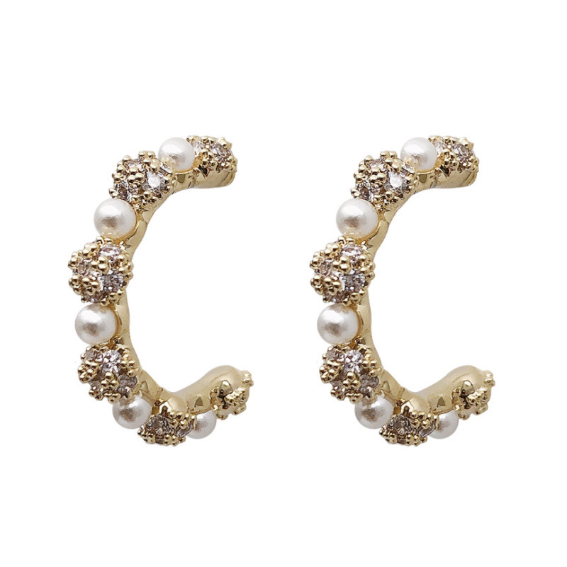 Stitching Earrings Net Red Ins Simple Temperament Earrings Earrings Women