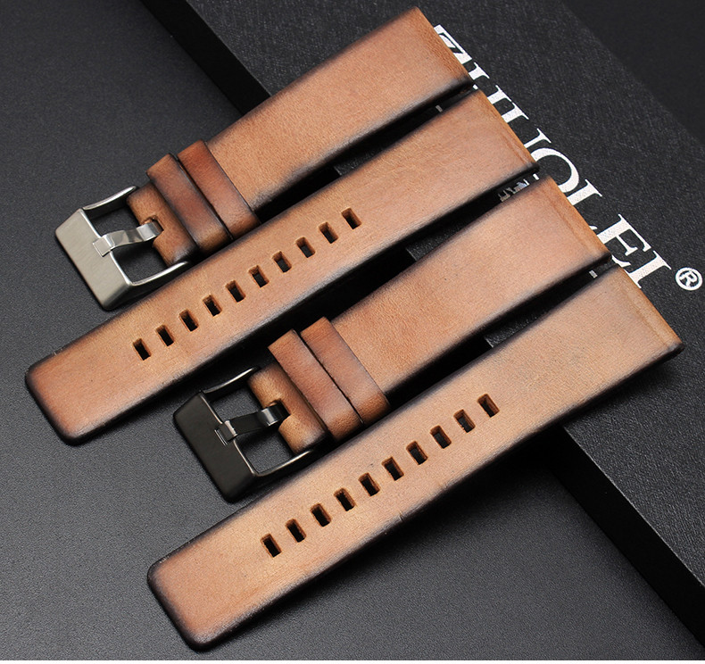 Leather Watch With Vintage Brown Cowhide