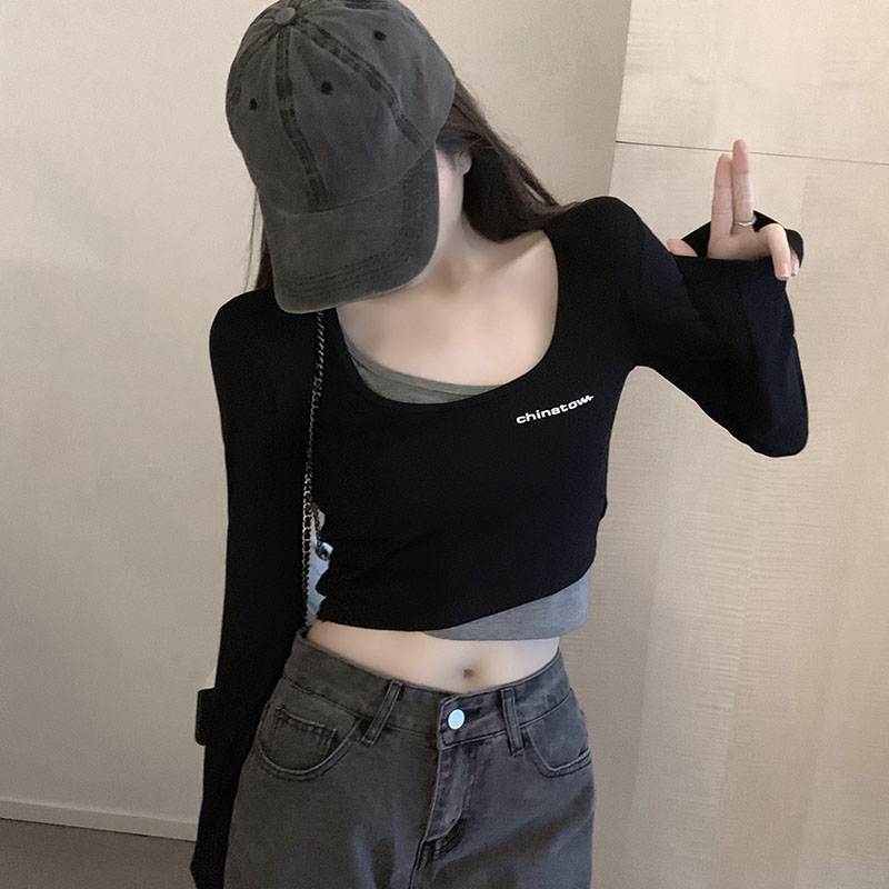 Women's Top Design Sense Bottoming Shirt Long Sleeve T-Shirt Women's Inner Wear