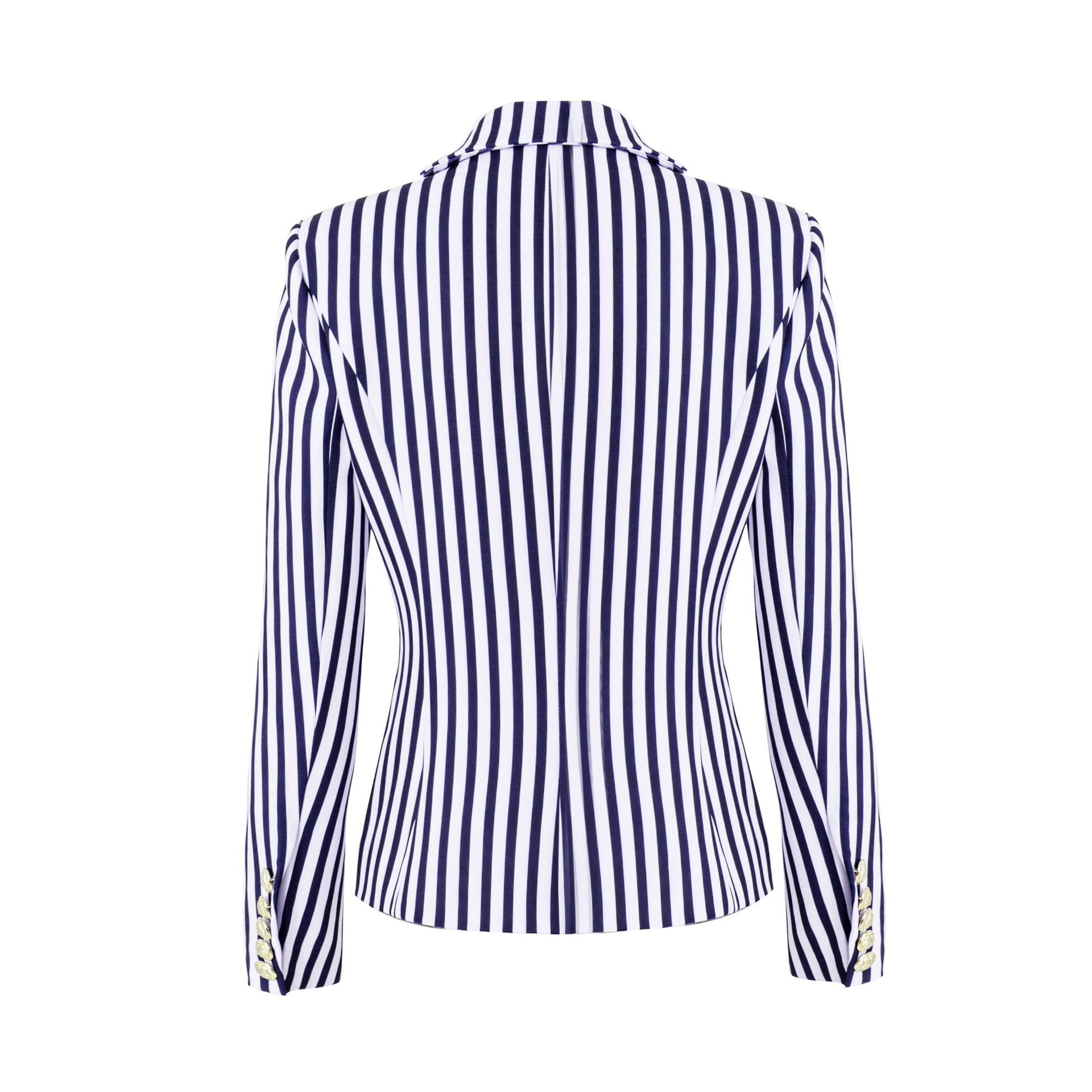 Slim-fitting Double-breasted Blazer With Vintage Stripes