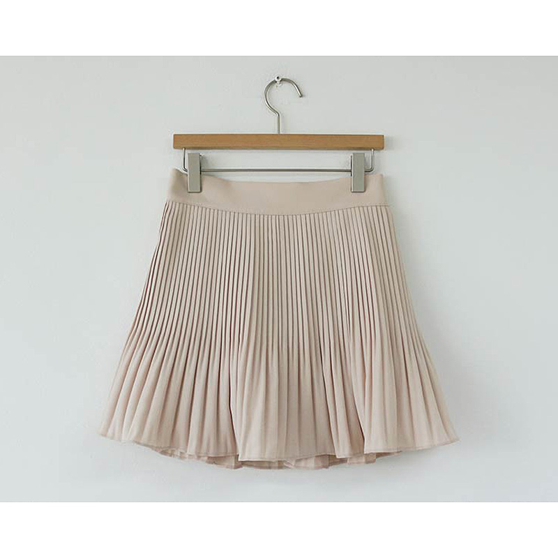 Korean Style Pure Color Pleated Skirt For Spring And Summer