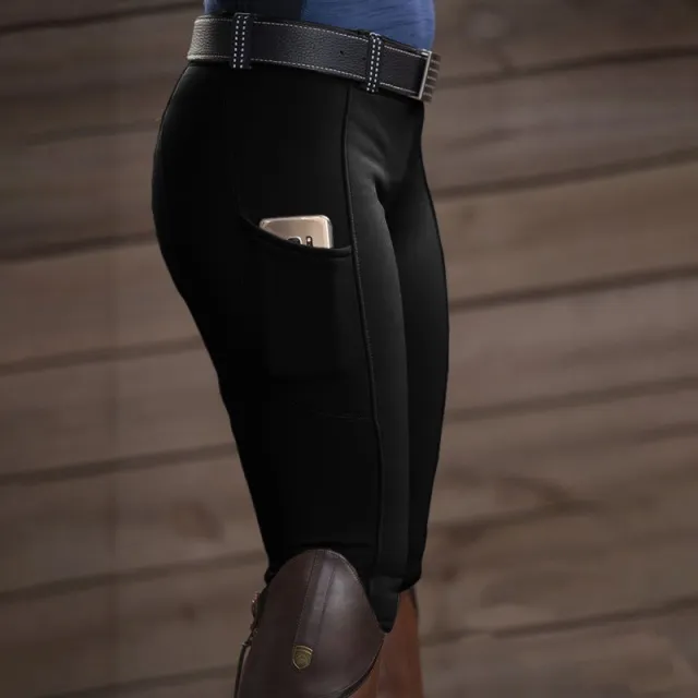 Equestrian Pants Stretch Hip lifting Ladies Casual Pants Black - Shop at LoveMi