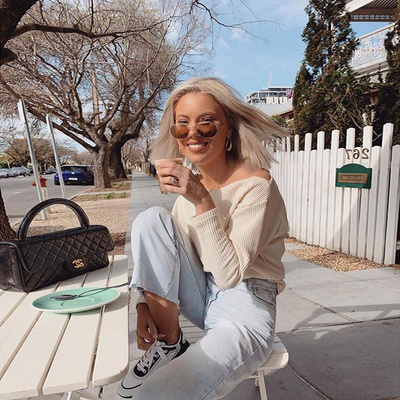 Fashion Knit Long Sleeve Diagonal Collar T-shirt