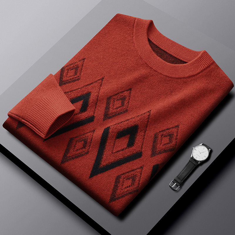 Jacquard Turtleneck Collar Sweater For Men