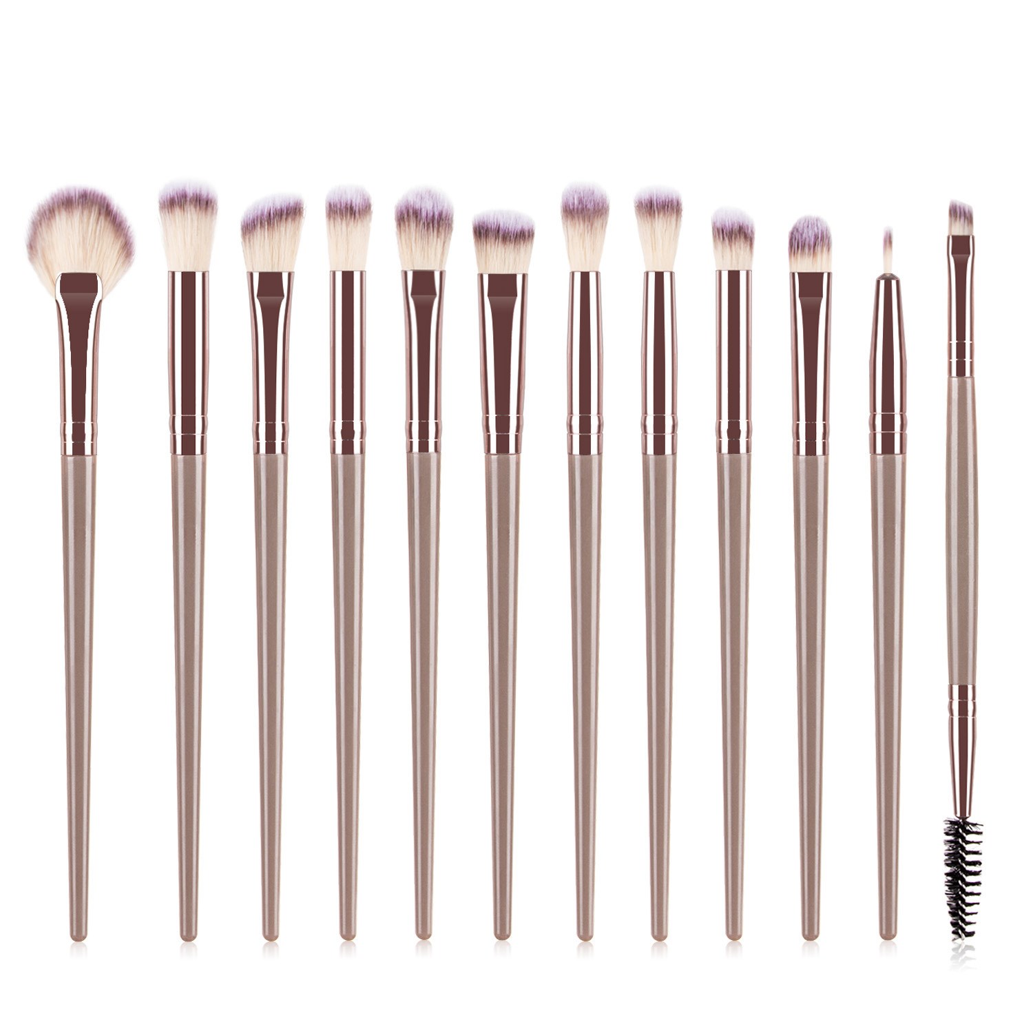 New Product 12 Makeup Brushes Set, Eye Brush, Makeup Brown - Shop at LoveMi