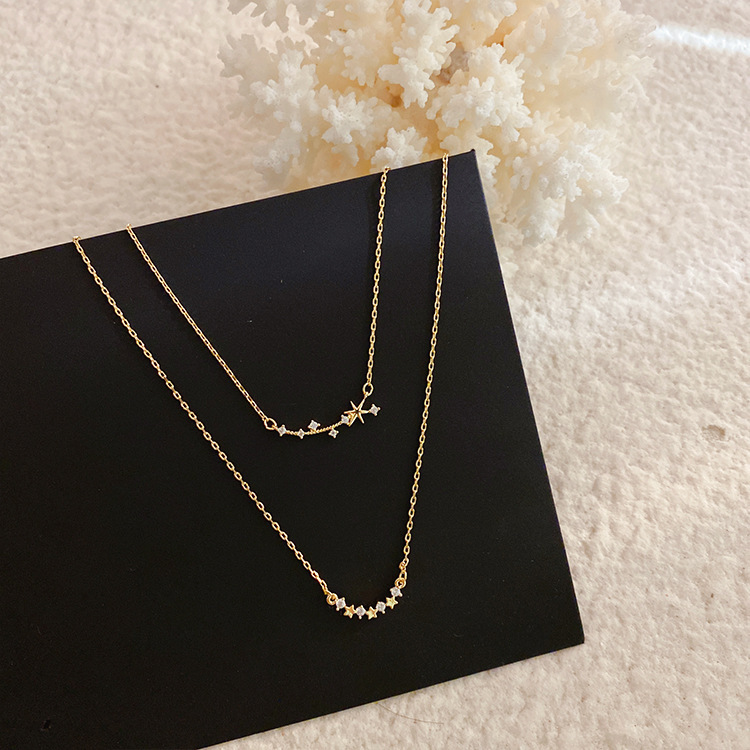 Personalized Double Layer Gold Snake Bone Chain Necklace