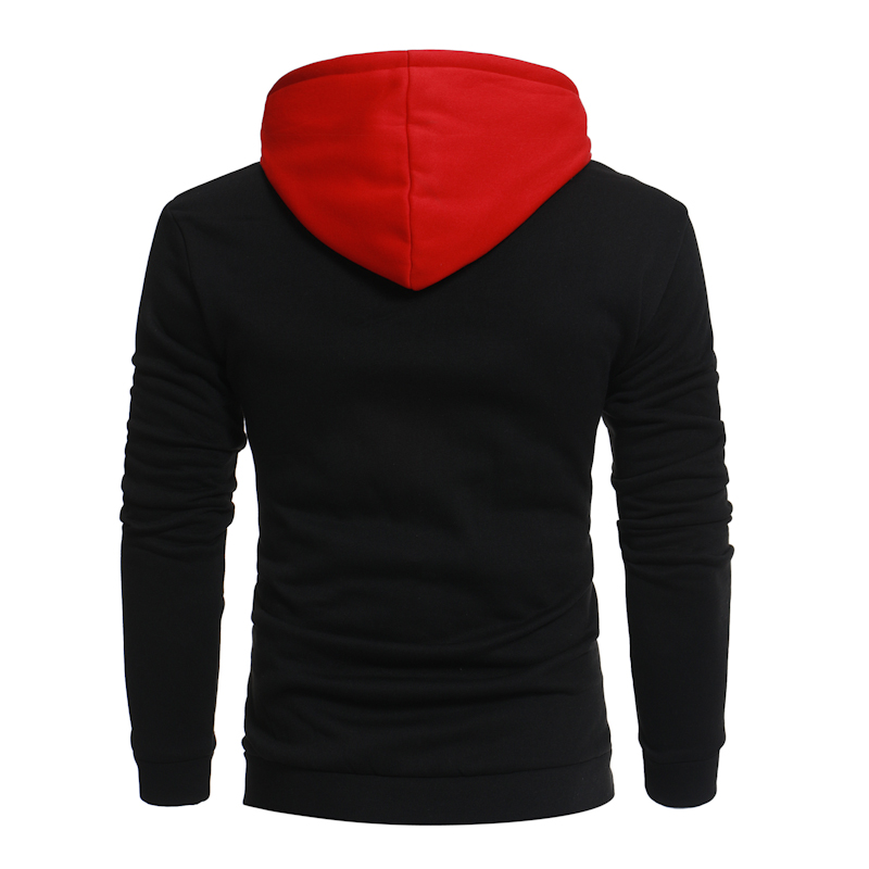 Men's Casual Stitching Hooded Pullover Sweater