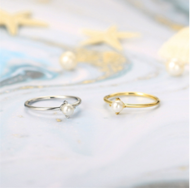 Natural Freshwater Pearl Pearl Thin Circle Ring