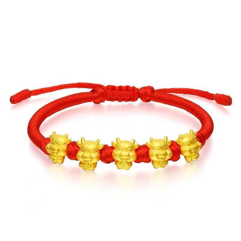 Wufu Niu Zodiac Year Braided Red String Bracelet