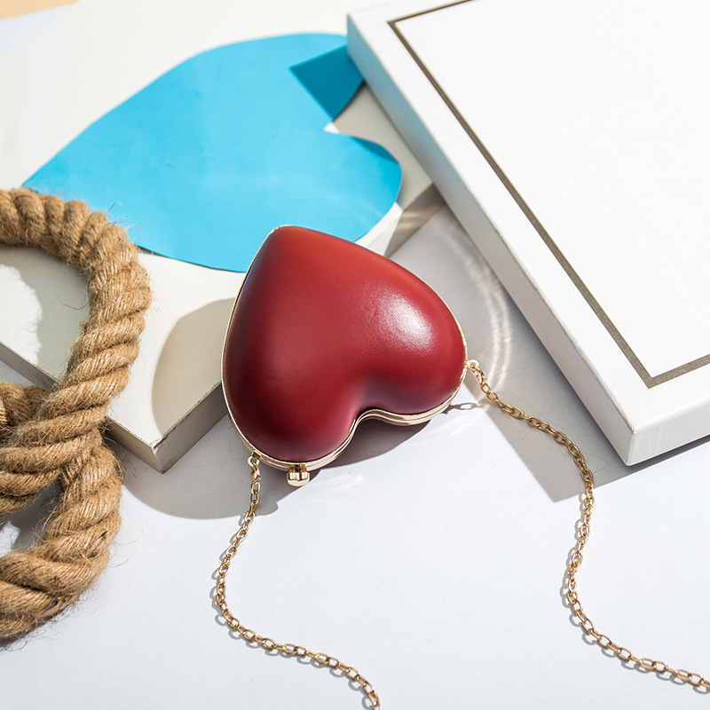 Red Heart-shaped Shoulder Bag Lover Chain Female Bag