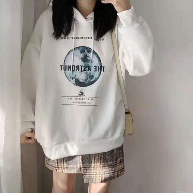 Lazy Wind and Velvet Thick Hooded Sweater Coat Women White - Shop at LoveMi