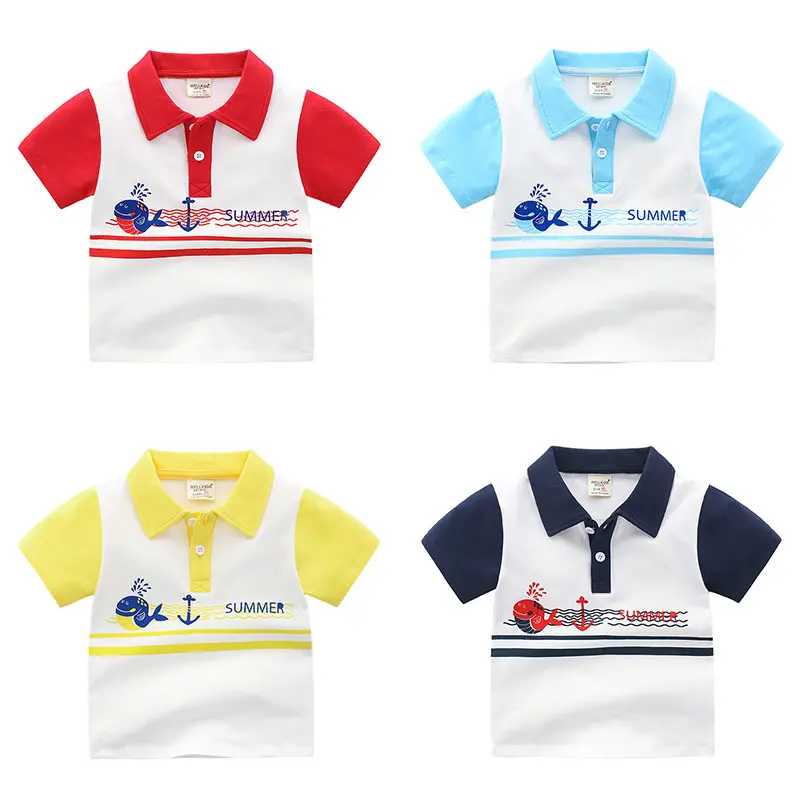 Stitching Color Fashion Cute Lapel Boy Short