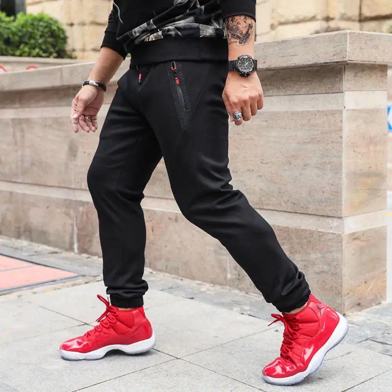 Loose Casual Cotton Stretch Belted Trousers