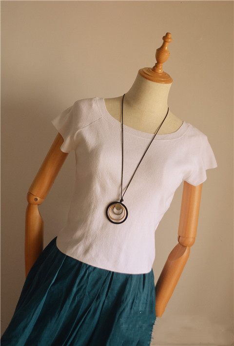 Women's Simple Circle Pendant Long Necklace