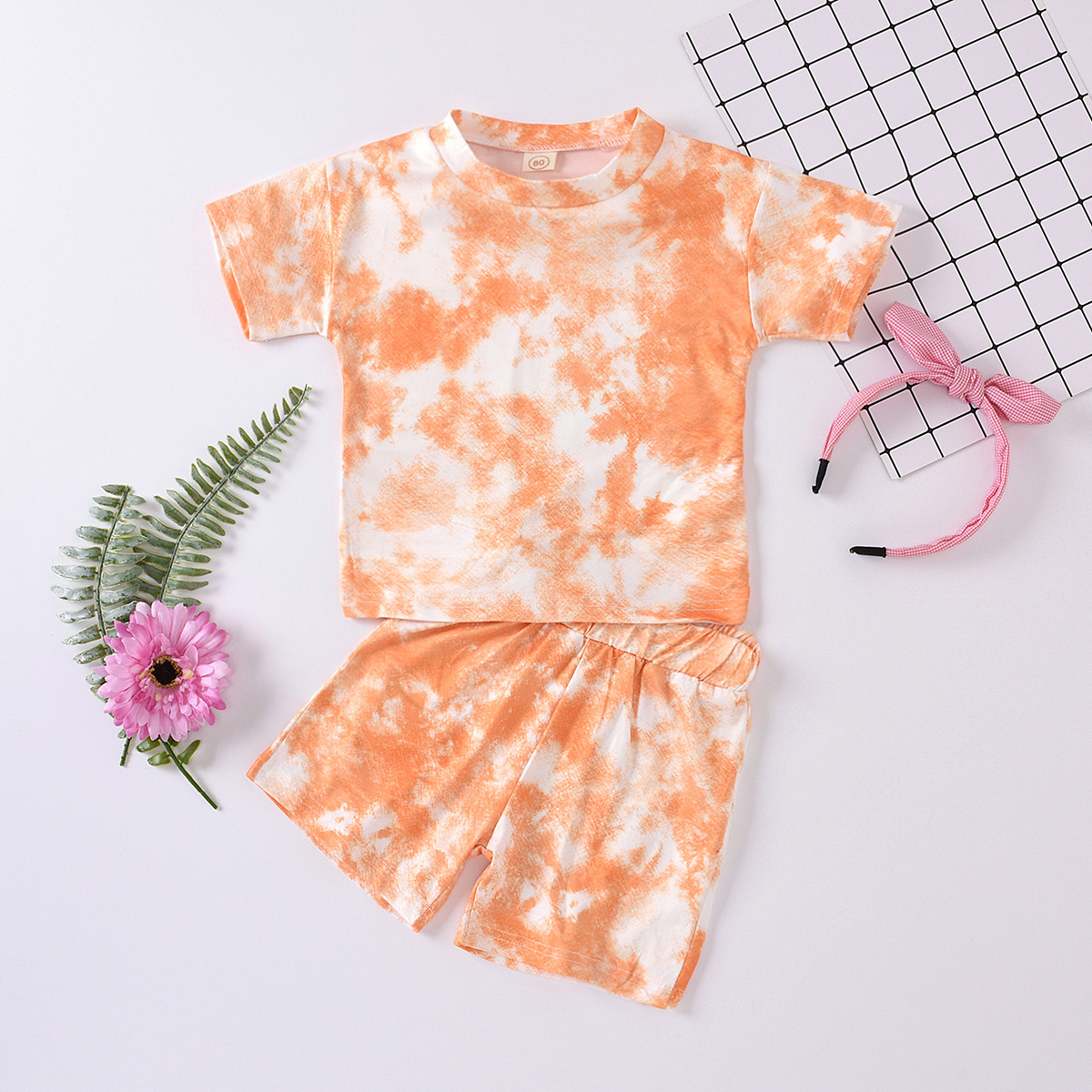 Children's Tie-dye Short-sleeved Shorts Suit