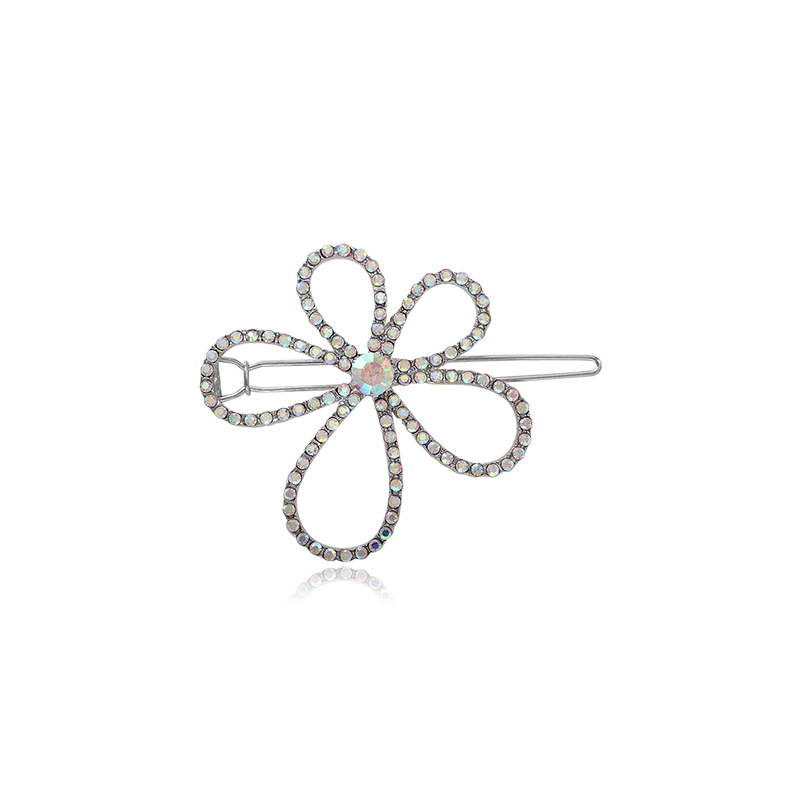 Rhinestone Flower Hairpin Female Hollow Small Flower Lace Clip Hairpin Single Pack - Shop at LoveMi