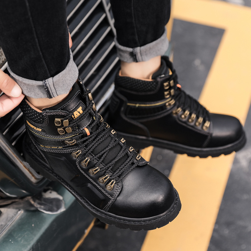 Men's Tough Guy Leather Boots Top Layer Cowhide