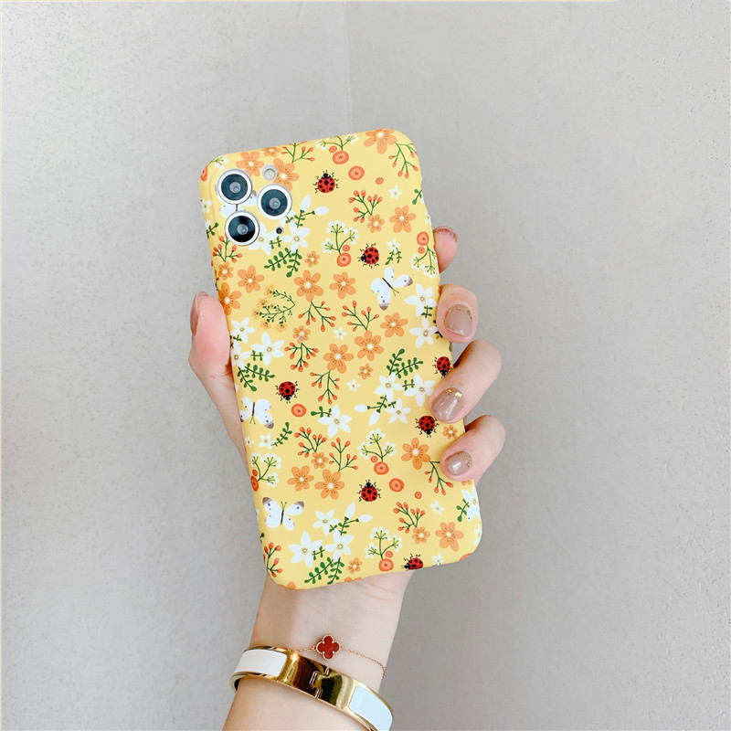 Compatible with , Creativity Phone Case Frosted Floral Butterfly