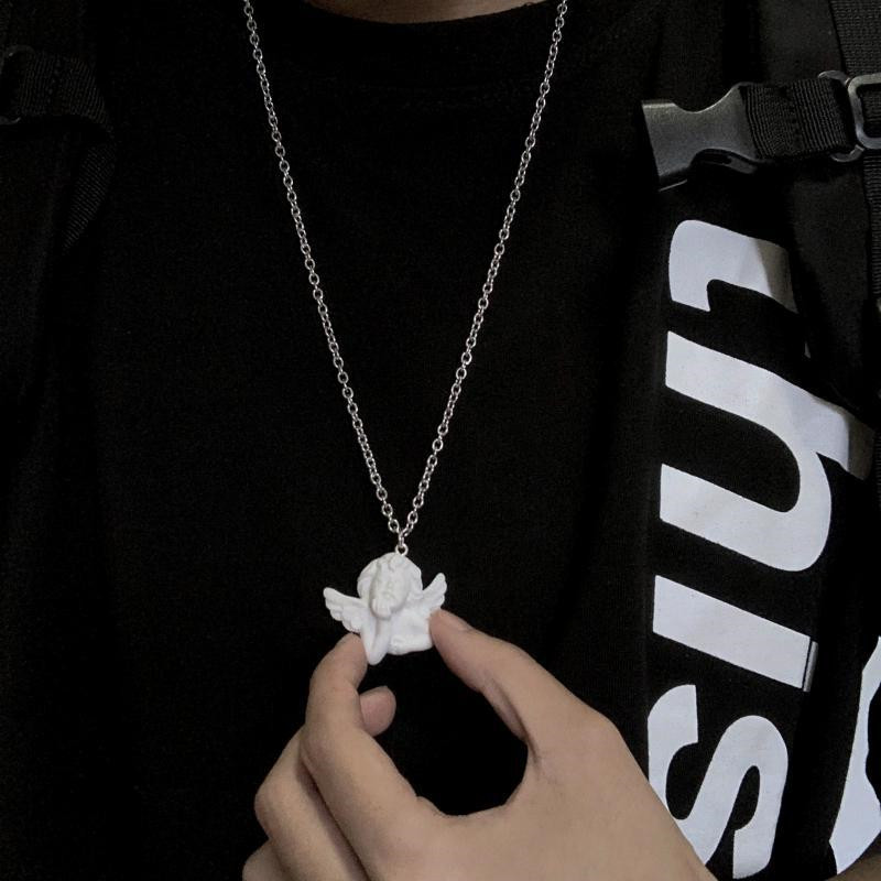 Baroque Cupid Angel Necklace Couple Sweater Chain