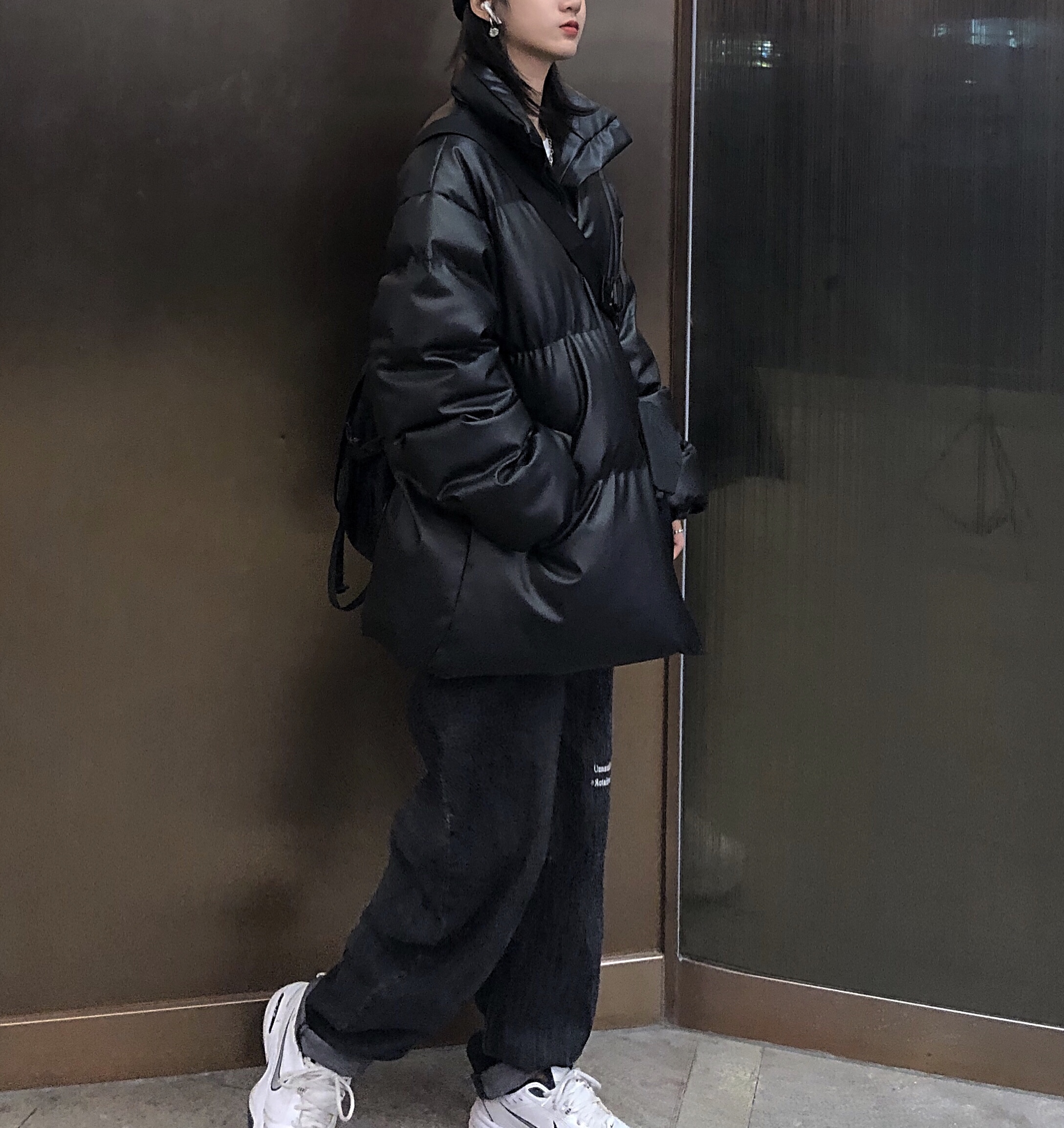 New Winter Black Wild Padded Jacket Loose Thick Padded Jacket Lovers Tide