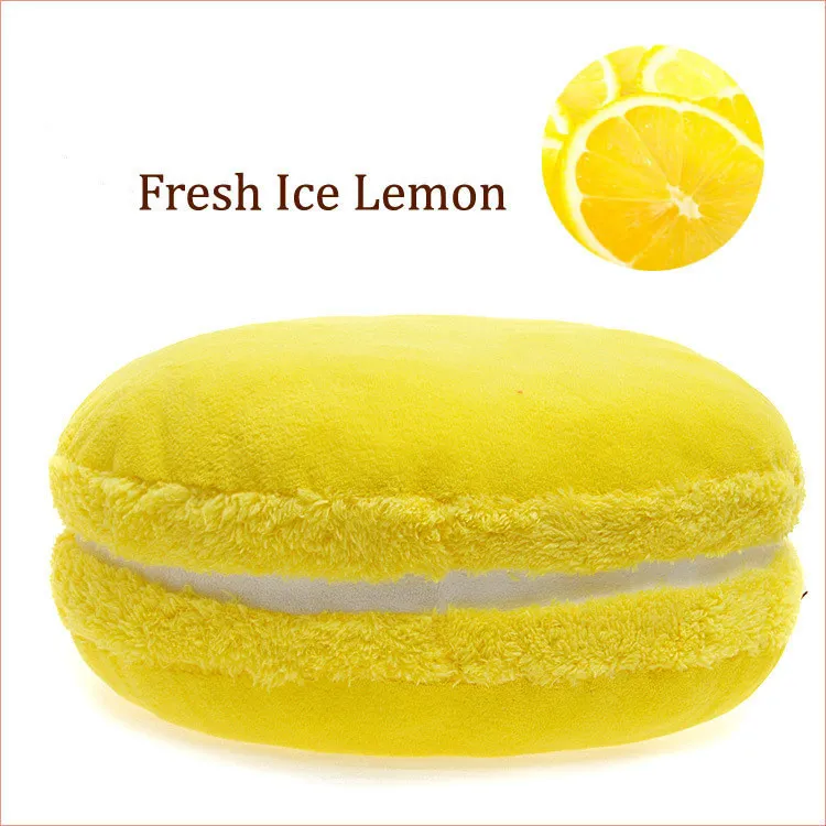 French Macaron Round Cake Creative Pillow Cushion - 2 Yellow