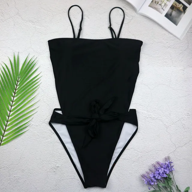 Pure Color Sexy European And American Bikini Beach Vacation Swimsuit Black - Shop at LoveMi