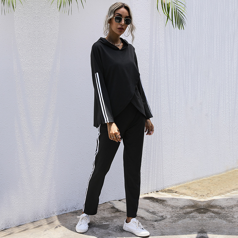 Hooded Long-Sleeved Sweater Casual Trousers Two-Piece Women's Suit
