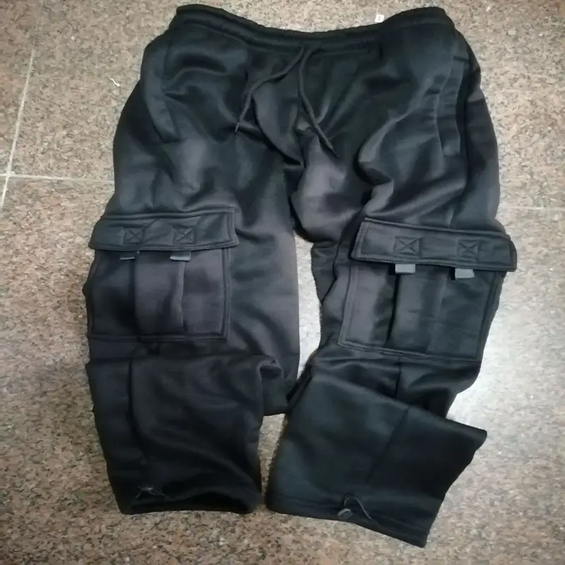 Men's Casual Pants Multi-Pocket Loose Straight-Leg Overalls