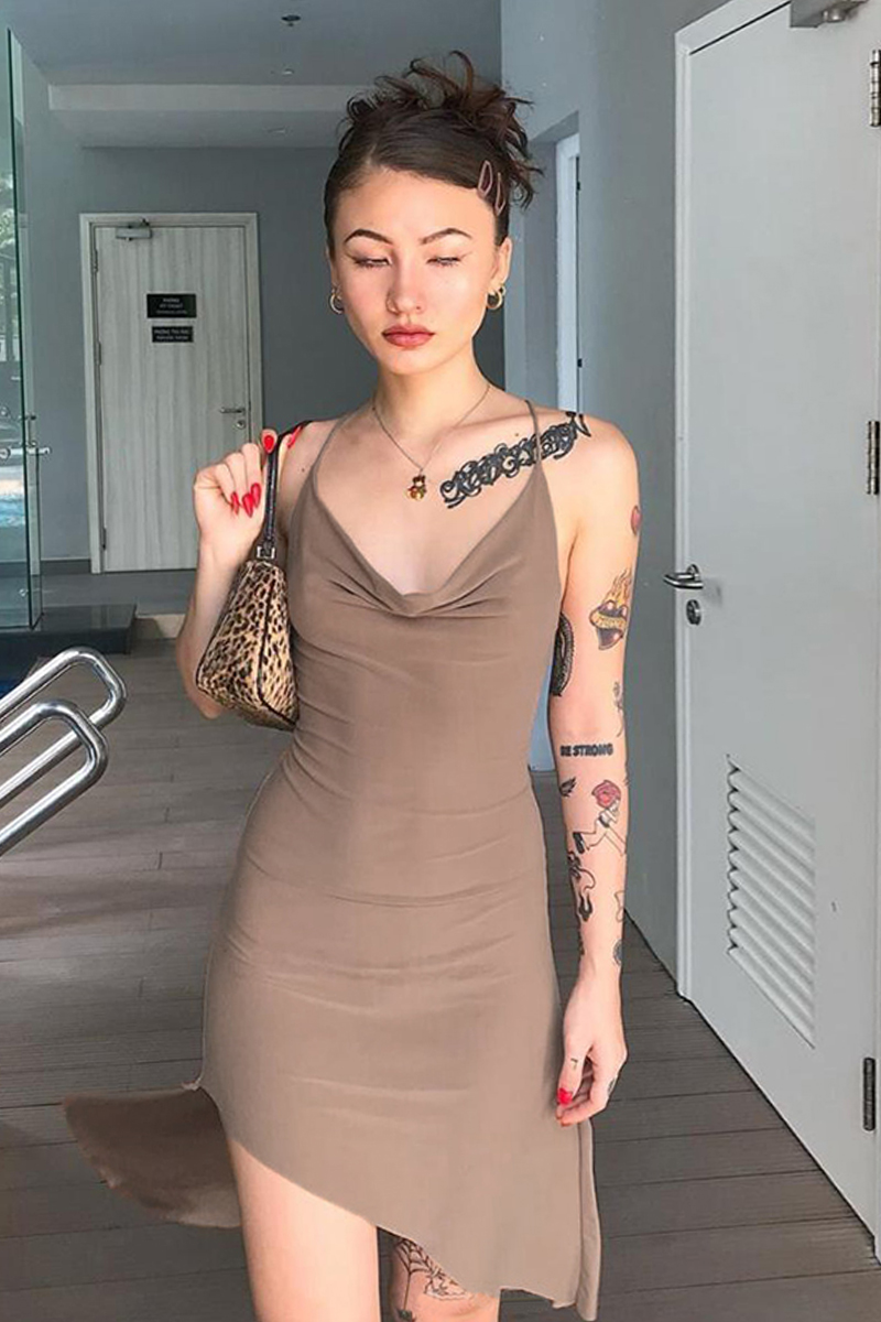 Sling Dress Super A Celebrity Style And Western Style All-Match Short Skirt