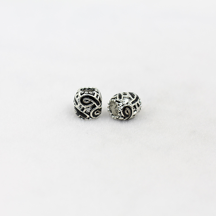 Handmade DIY Jewelry Accessories Alloy Tibetan Silver Drop Oil Loose Beads Black - Shop at LoveMi
